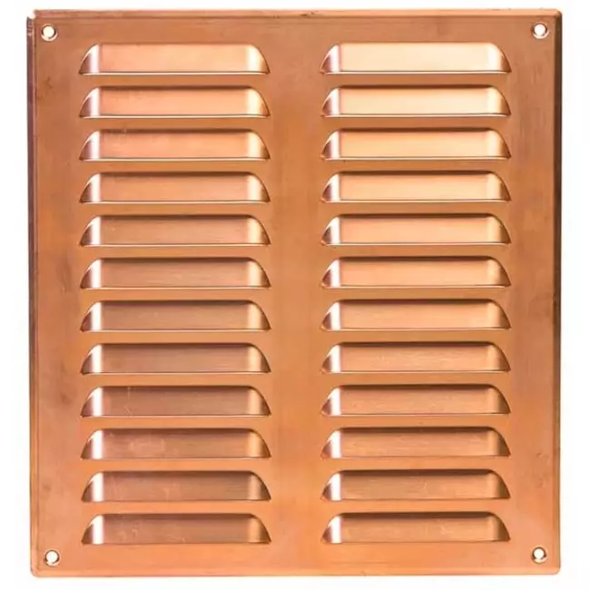 Rejilla de ventilación metálica cuadrada 260x280 mm cobre - MR2628Cu
