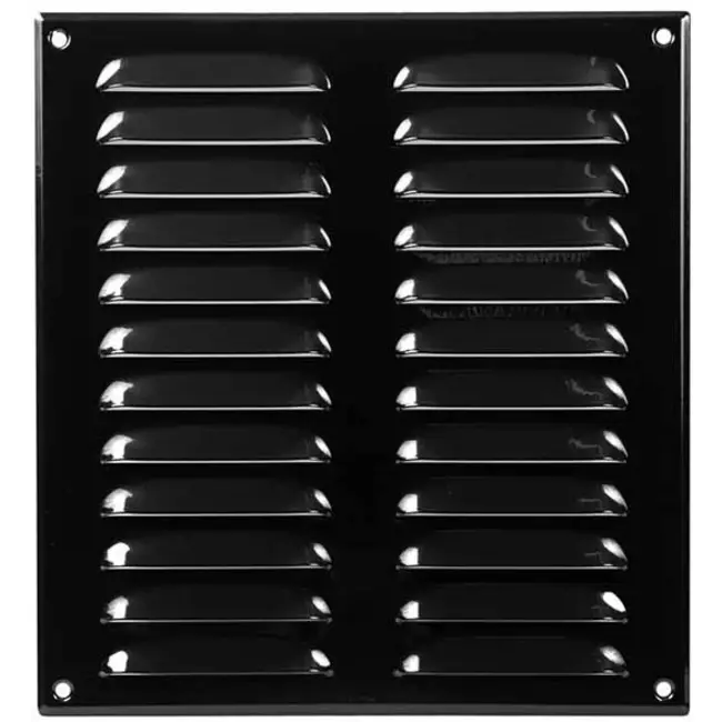 Rejilla de ventilación metálica cuadrada 260x280 mm negro - MR2628M - RAL9005