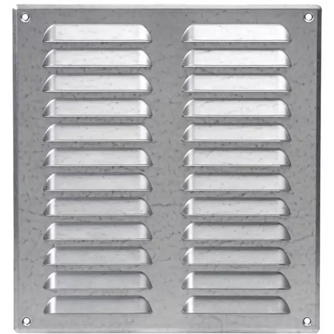 Rejilla de ventilación metálica cuadrada 260x280 mm zinc - MR2628Zn