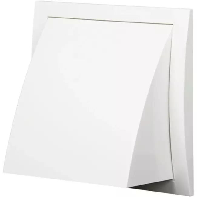 Rejilla de pared con válvula de no retorno 190x190 mm diámetro 150 mm blanco - ND15FV