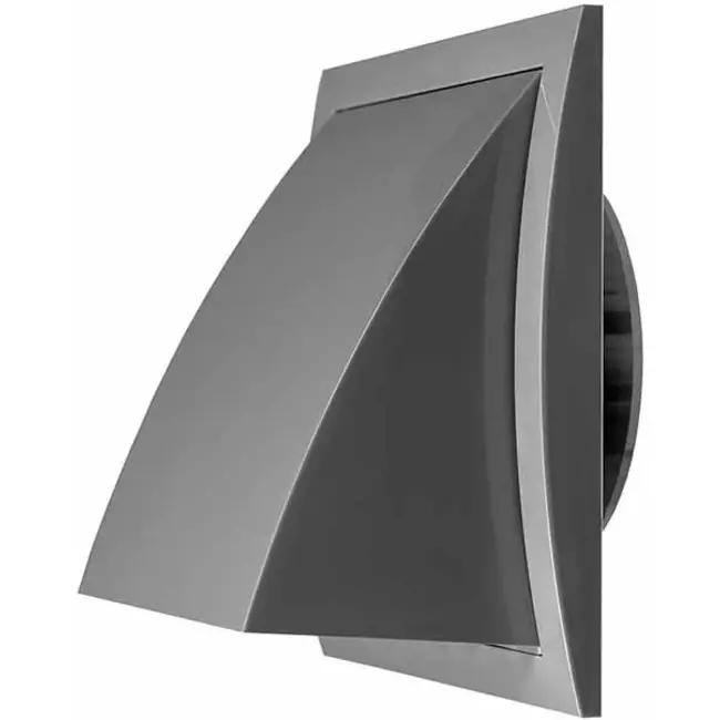 Rejilla de pared con válvula de no retorno 190x190 mm diámetro 125 mm gris - ND12FVP