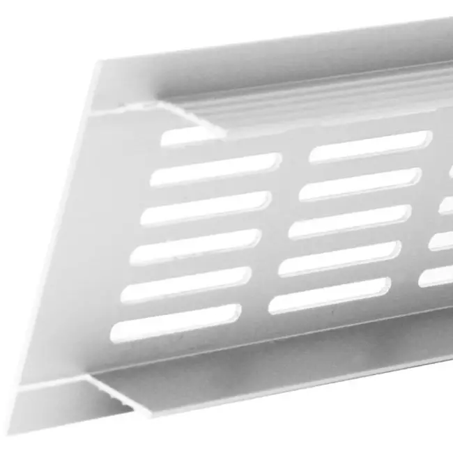 Rejilla de zócalo de aluminio - blanco L=400mm x H=60mm -RA640