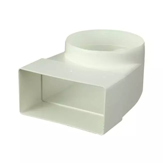 Codo vertical rectangular de plástico 90º Ø 100 mm 110x55 mm - KLD