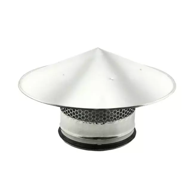 Sombrerete antilluvia con tela metálica Ø 250 mm - Galvanizado