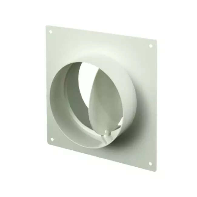Soporte mural redondo de plástico con válvula de no retorno diámetro: 125 mm - AFV125