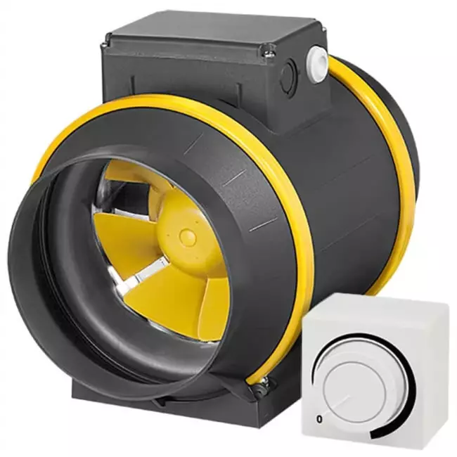 Extractor circular en línea Ruck ETAMASTER con motor EC 1300m³/h - Ø 200 mm + potenciómetro de control 10 kO