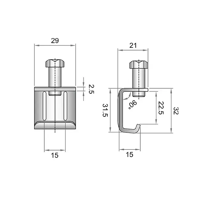 Abrazadera de tornillo C abrazadera M8 - FCC