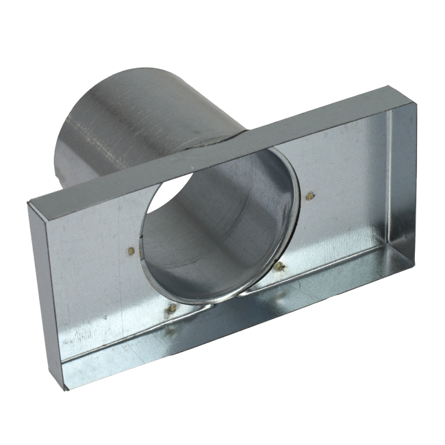 Tapa 220x80 mm con conexión de 80 mm de diámetro para conducto de humos