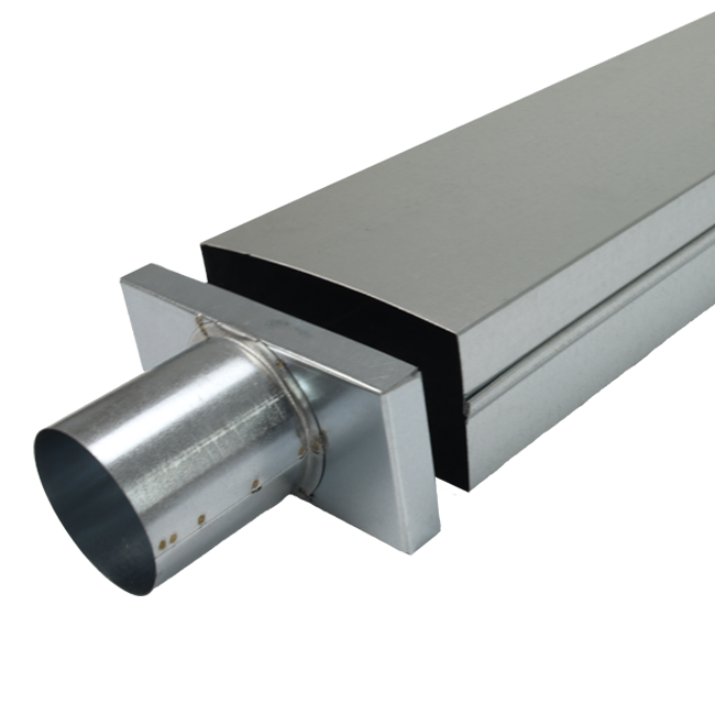 Tapa 220x80 mm con conexión de 80 mm de diámetro para conducto de humos
