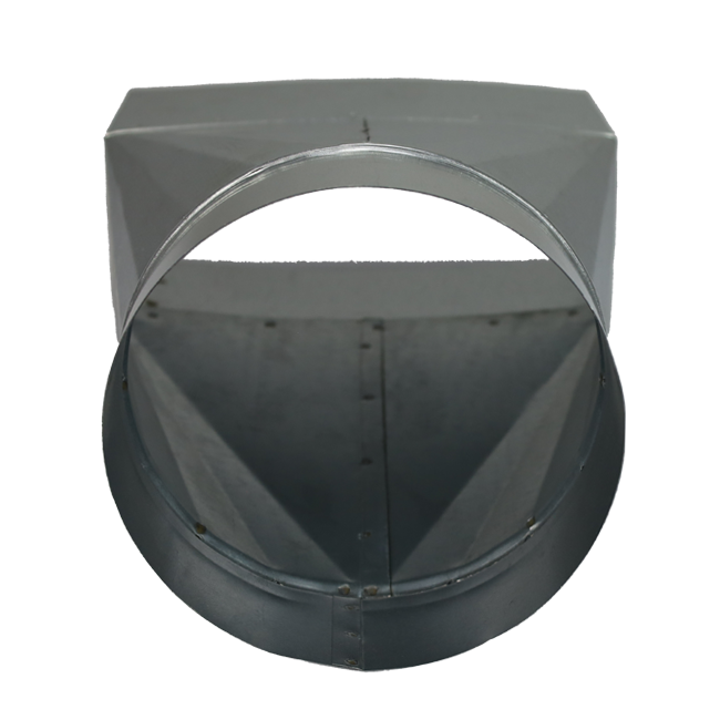 Adaptador 220x80 mm a diámetro 125 mm para canalización