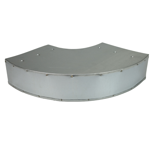 Curva 90 grados 220x80 mm horizontal para conductos