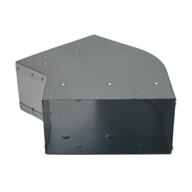 Codo para conducto de ventilación 45 grados 300x80 horizontal
