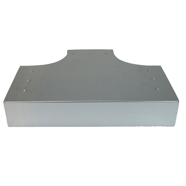 Pieza en T 90 grados 220x80 mm - 220x80 mm Pieza de entrada