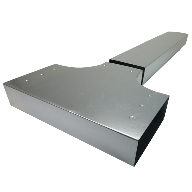 Pieza en T 90 grados 220x80 mm - 220x80 mm Pieza de entrada