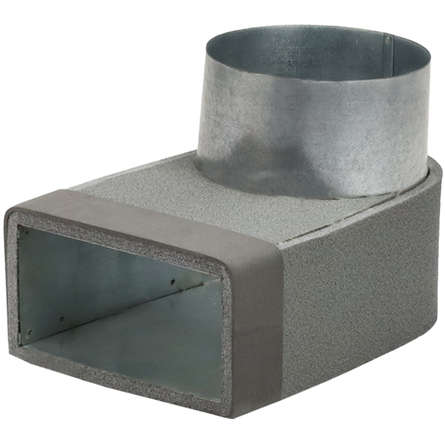 Codo termoducto 170mm x 80mm a diámetro 160 mm para canalización