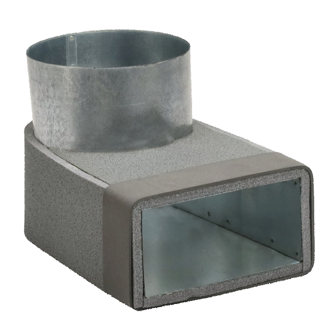 Codo termoducto 170mm x 80mm a diámetro 160 mm para canalización