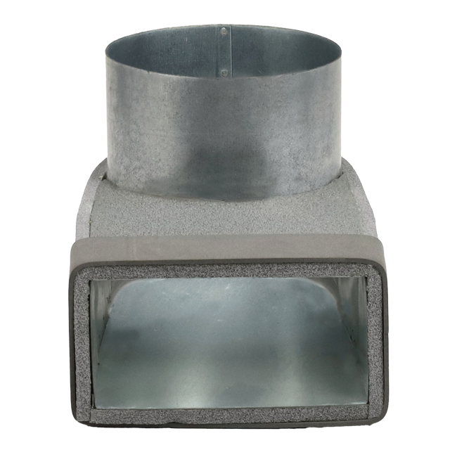 Codo termoducto 170mm x 80mm a diámetro 160 mm para canalización