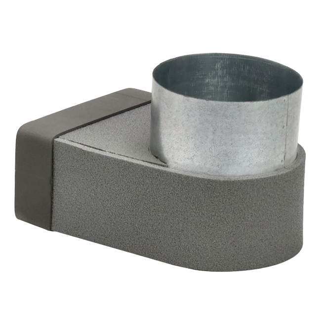 Codo termoducto 170mm x 80mm a diámetro 160 mm para canalización