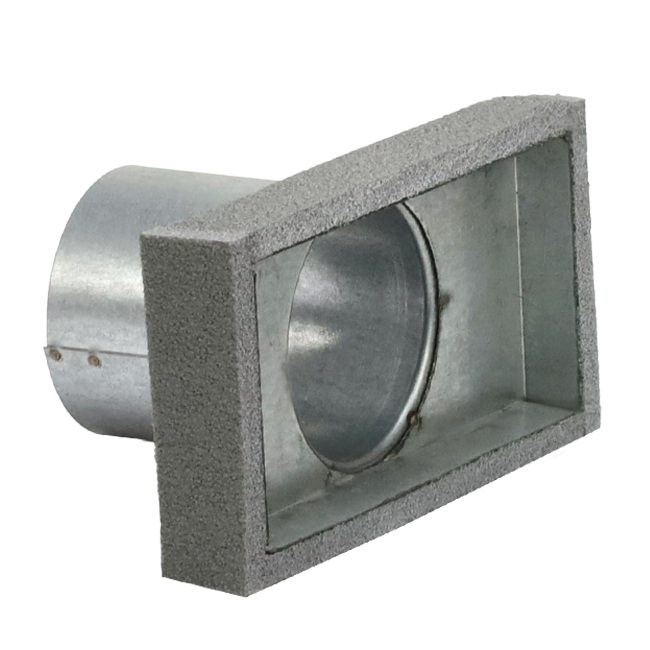 Cubierta de termoducto 170x80 con diámetro de conexión de 80 mm para conductos
