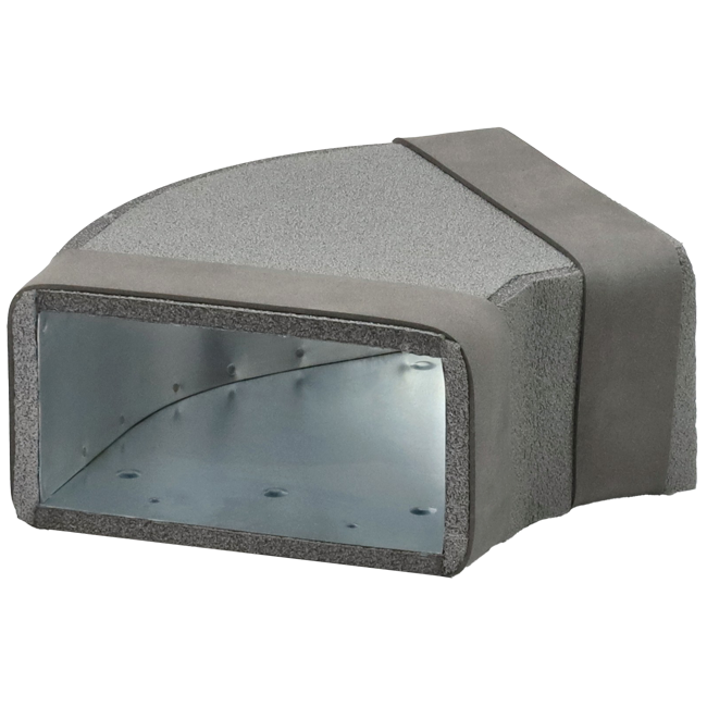 Termoducto codo 45 grados 220x80 mm horizontal