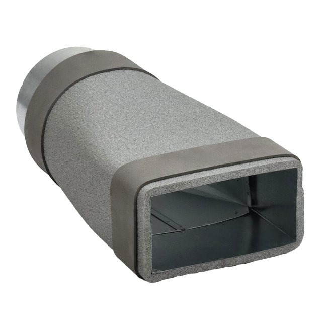Reductor de termoducto de 220x80 mm a 160 mm de diámetro