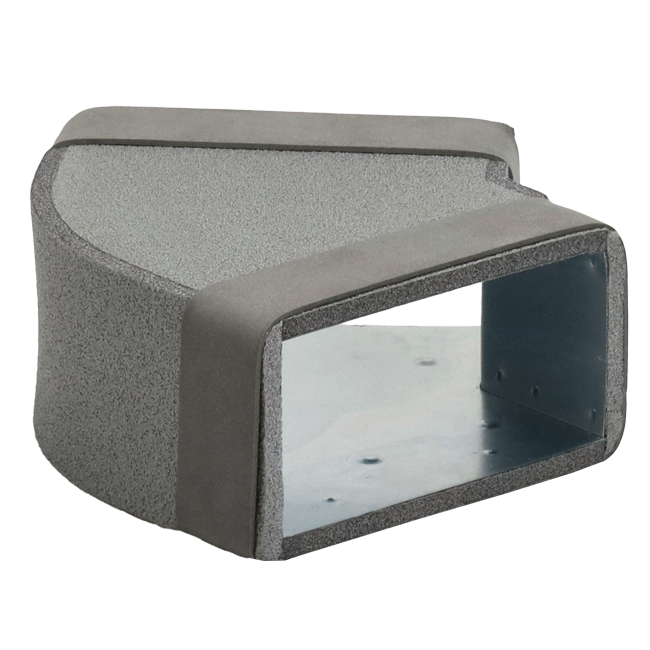 Termoducto codo 45 grados 300x80 mm horizontal