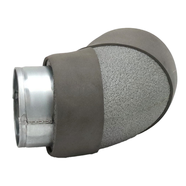 Diámetro de la curva del termoducto 80 mm 90 grados (no seguro)