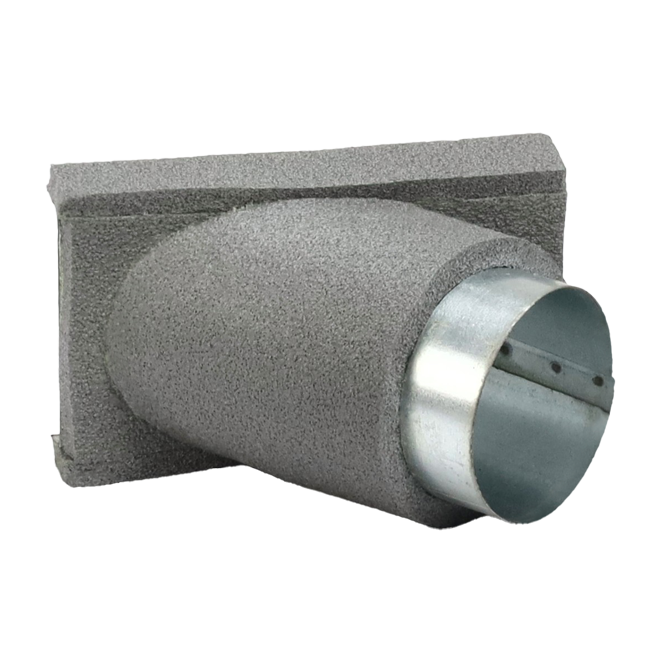 Ramal termoducto 45 grados 80 mm