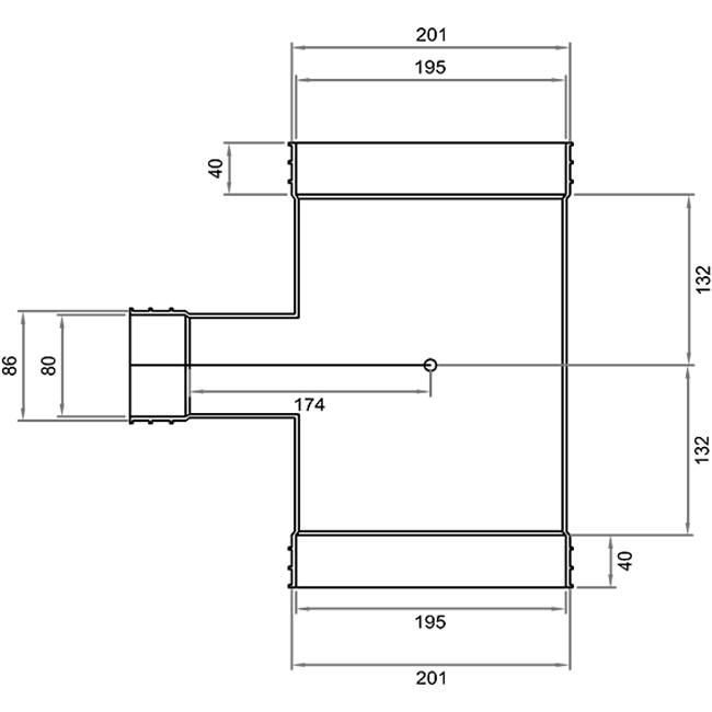 Wavin Ventiza Te de PVC ovalado 195x80 mm M/M/M