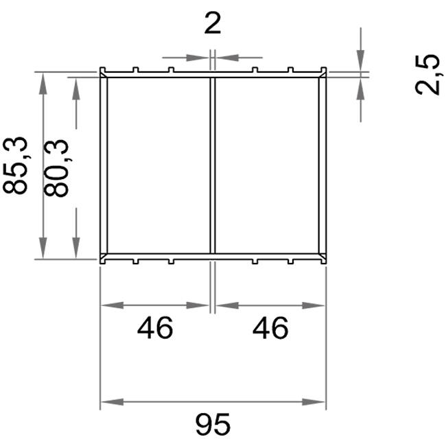 Wavin Ventiza Unión de pegamento PVC ovalada 235x80 mm M/M