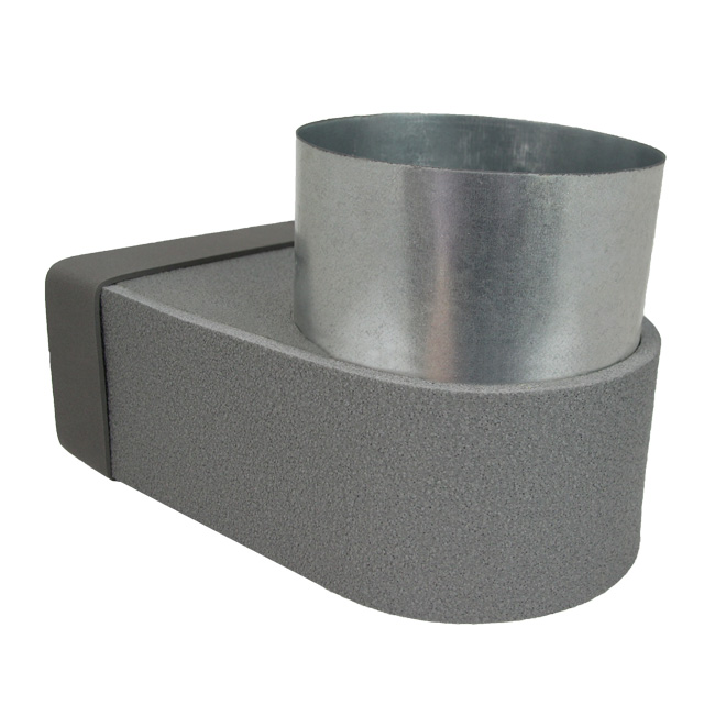 Termoducto lepe esquinero simple simétrico 220x80 mm a diámetro 160 mm