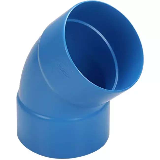 Wavin Ventiza curva 45 grados PVC redondo por diámetro 80 mm M/M