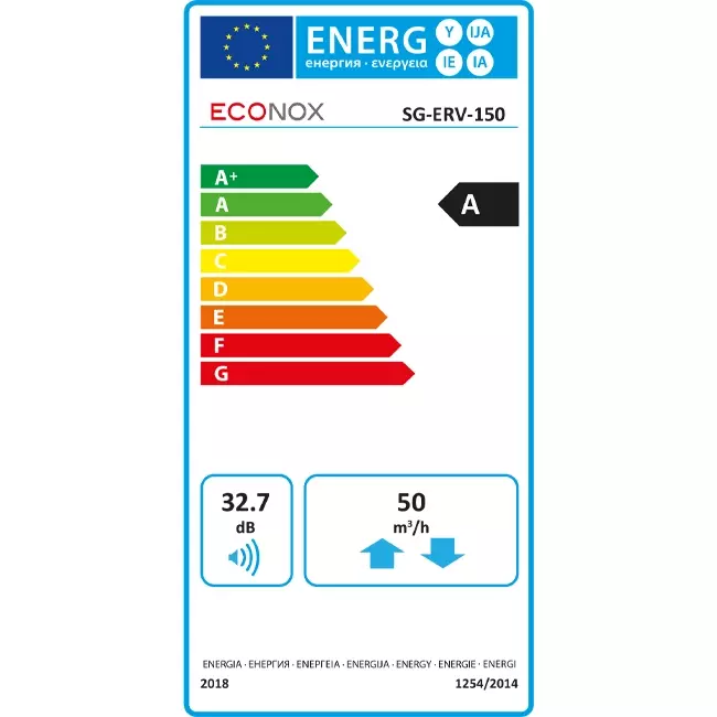 Recuperador de calor descentralizado Econox Eco Pair Plus SG-ERV-150 negro