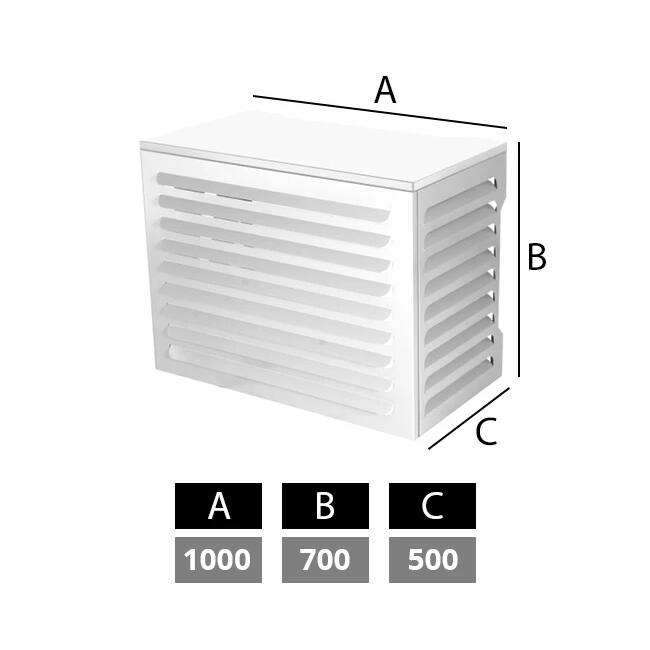Carcasa para aire acondicionado y bomba de calor ClimaConnect, tamaño pequeño, RAL 9010 Blanco