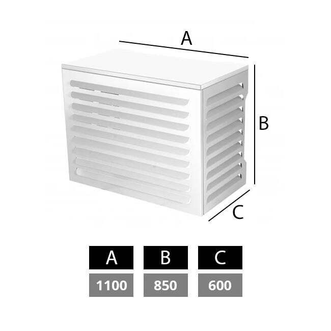 Carcasa para aire acondicionado y bomba de calor ClimaConnect, tamaño mediano, RAL 9010 Blanco