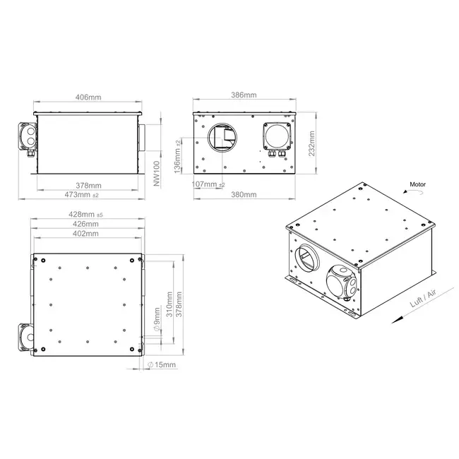 Ventilador de tubo aislado 100 mm - ISORX 100 EC K 01