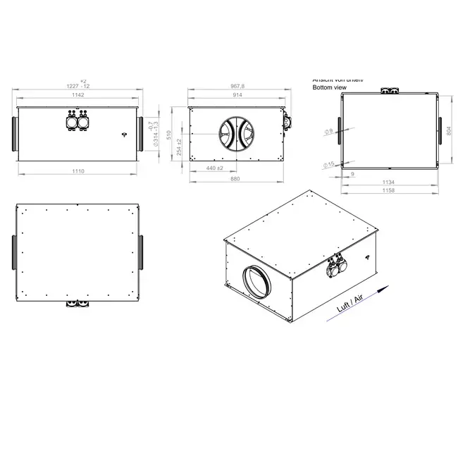 Ventilador tubular 280 mm aislado de bajo consumo - EM DUO 280 EC K 01