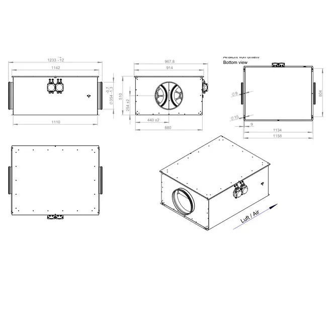 Ventilador tubular 355 mm aislado de bajo consumo - EM DUO 355 EC K 01
