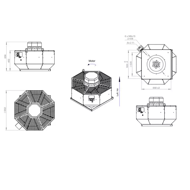 Ventilador de techo vertical metálico - DVL 500 D4 RK 02