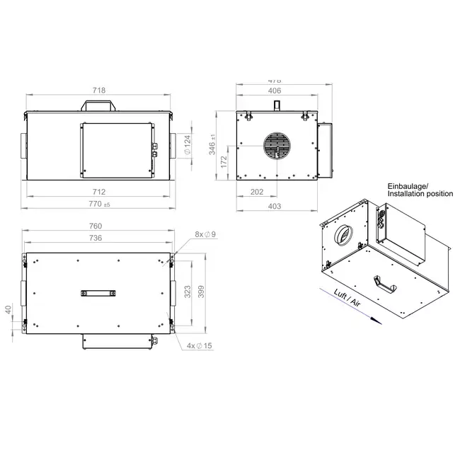 Unidad de alimentación con calefacción eléctrica - FFH 125 EC EOJR 01