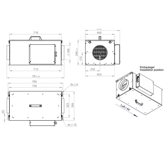 Unidad de alimentación con calefacción eléctrica - FFH 200 EC EOJR 01