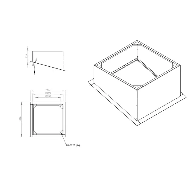 Bordillo de tejado inclinado para DVN(I), DHA(P), DHN, DVA(P) 560,630 - DSF 560 16