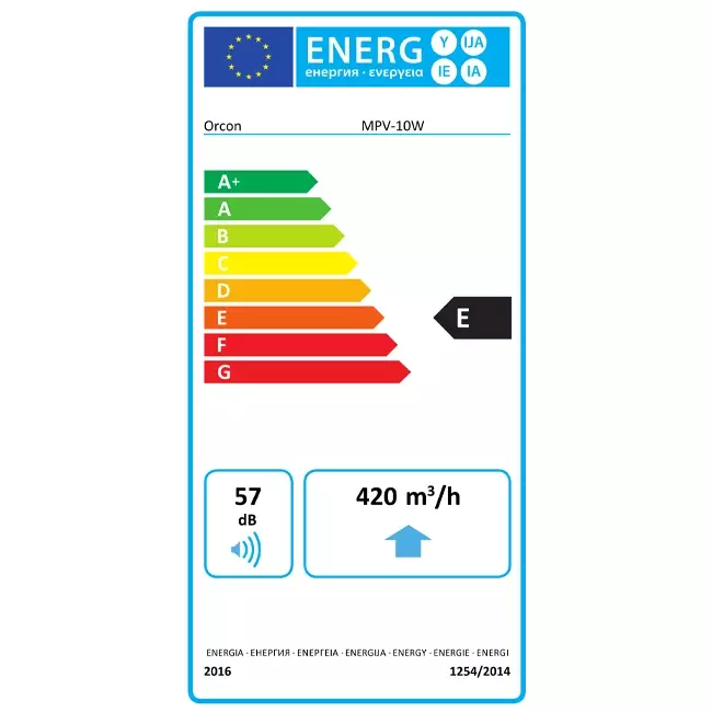 Orcon MPV-10W ventilador de tejado con conducto 420 m³/h