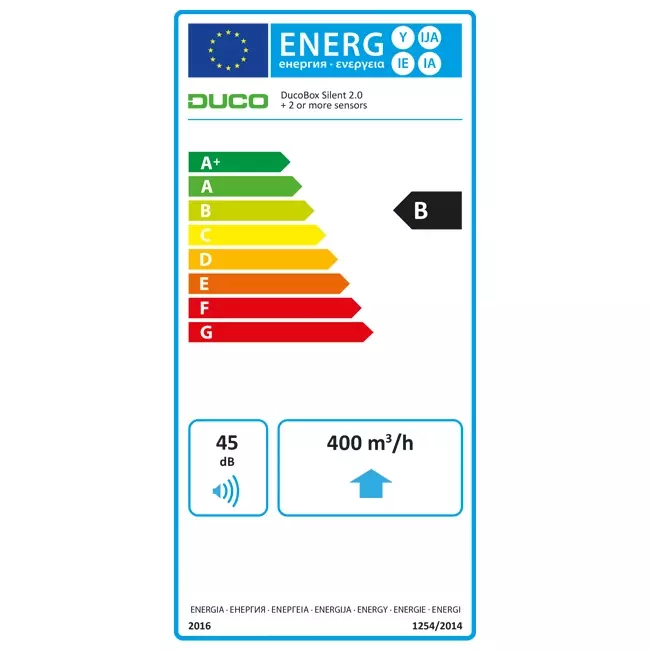 DucoBox Silent 2.0 400 m³/h + control RF + sensor CO2 - enchufe de seguridad