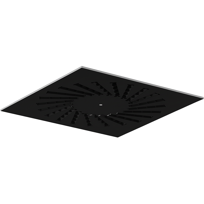 Difusor rotacional de acero con deflectores regulables - 400x400 mm - RAL 9005
