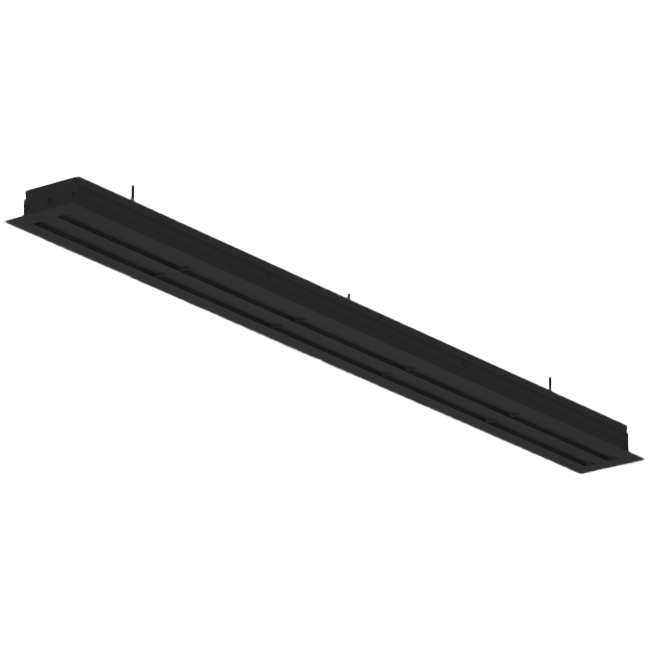 Lijnrooster aluminium met 1 instelbaar patroonblad – 1000 mm – RAL 9005
