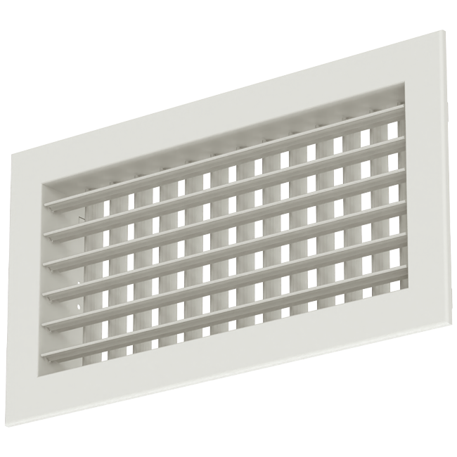 Rejilla mural doble regulable de aluminio - con muelles de fricción - 400x300 mm - RAL 9010