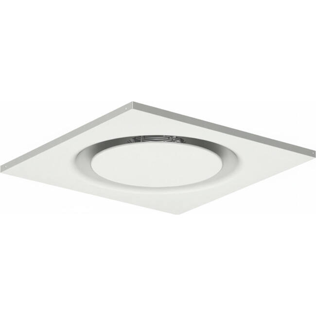 Difusor de techo redondo de acero para impulsión y retorno 595x595 mm - 200 mm - RAL 9010