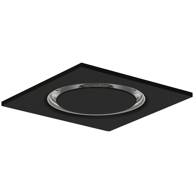 Difusor de techo redondo de acero para impulsión y retorno 595x595 mm - 250 mm - RAL 9005
