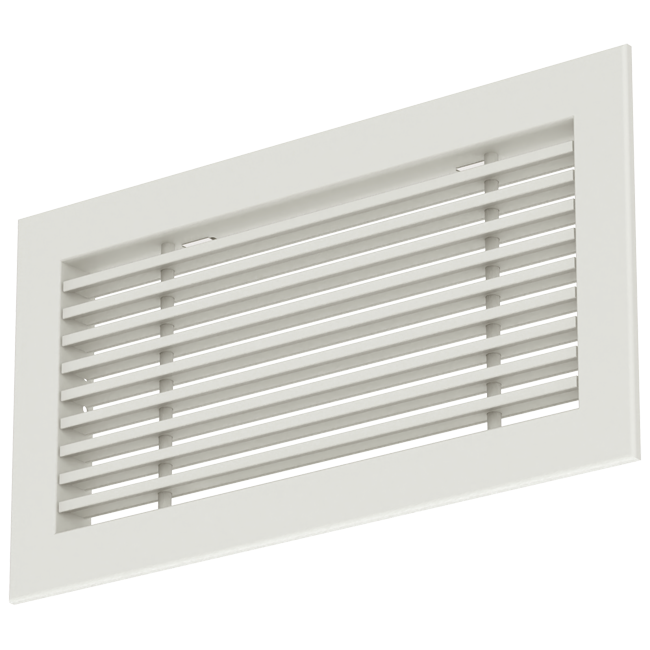 Rejilla de aluminio - con muelles de fricción - 400x150 mm - RAL 9010